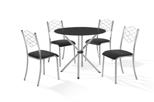 Jogo de Mesa Aço Nobre Liz C/4 Cad Vidro 0,90
