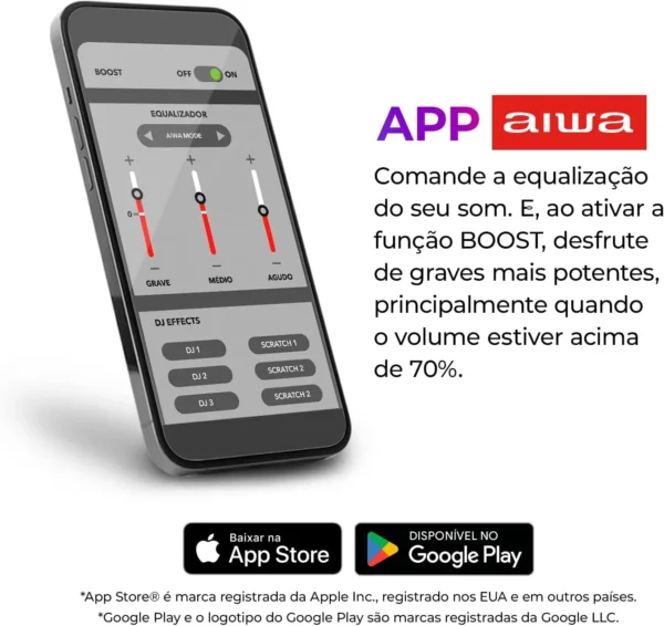 Caixa De Som Boombox Plus 200w AWS-BBS-01-B Aiwa-Imagem 2