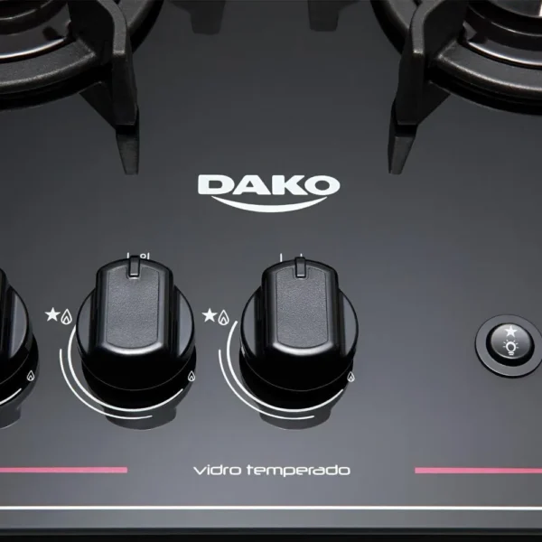 Fogão 5 Bocas Dako Magister Preto Com Mesa De Vidro Bivolt-Imagem 10