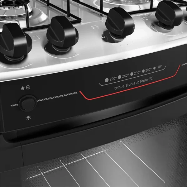 Fogão Mueller 4 bocas Preto com acendimento automático total MFI4BF-Imagem 2