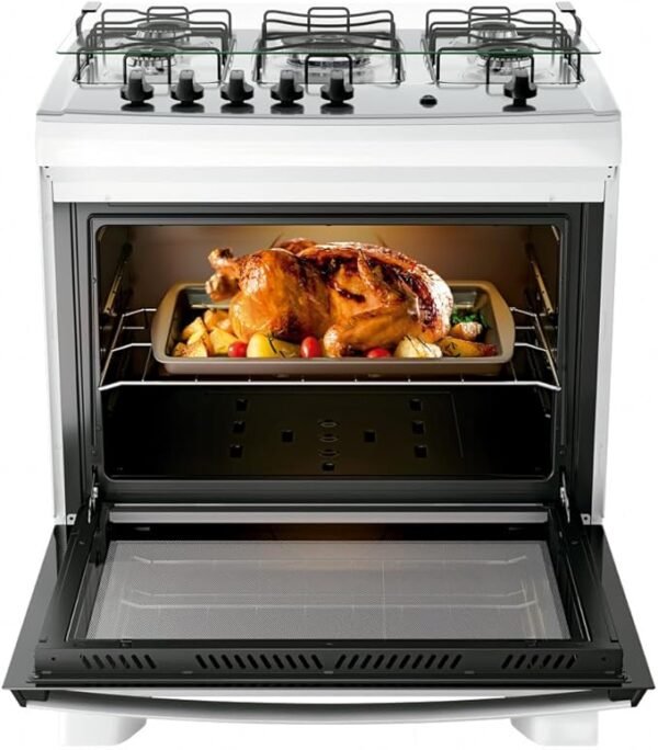 Fogão 5 bocas Dako Supreme Branco Mesa Inox-Imagem 2