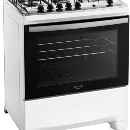Fogão 5 bocas Dako Supreme Branco Mesa Inox