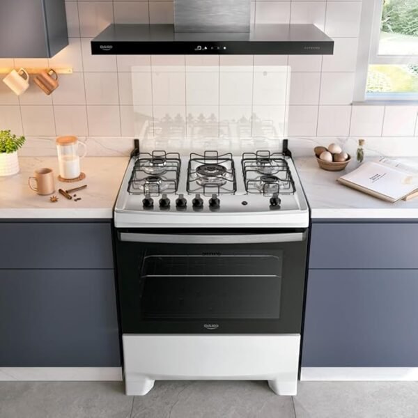 Fogão 5 bocas Dako Supreme Branco Mesa Inox-Imagem 5