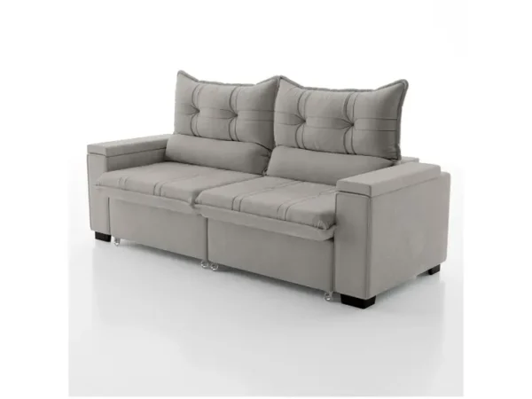 Sofá 4 Lugares Retrátil Reclinável Veludo Select Bloom Sol 2,5M-Imagem 3
