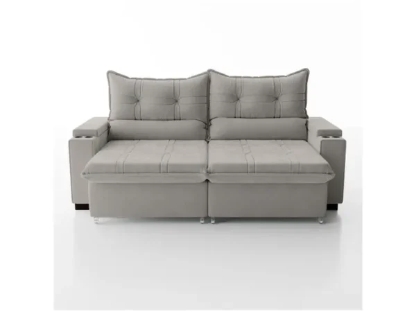 Sofá 4 Lugares Retrátil Reclinável Veludo Select Bloom Sol 2,5M