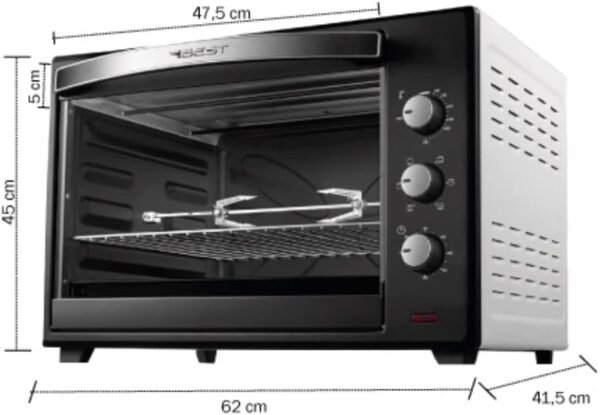 Forno Elétrico Best Preto e Branco 60 Lt-Imagem 8