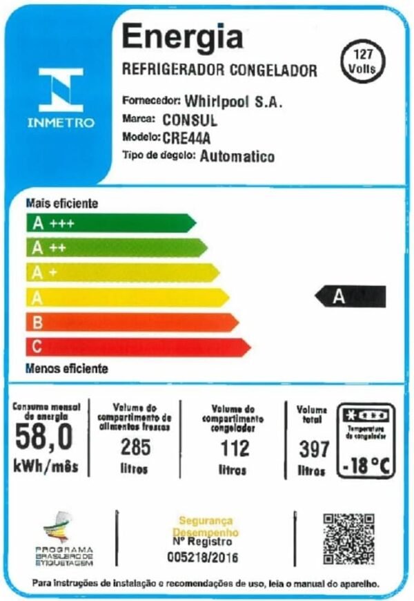 Refrigerador 397L 2 Portas Frost Free Inverse, Branco, Consul-Imagem 3