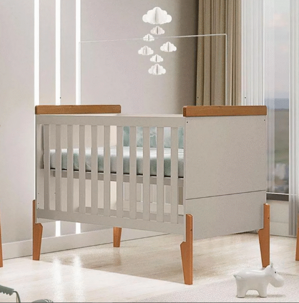 Berço Americano Emilly Off White Carvalho - Canaã-Imagem 3