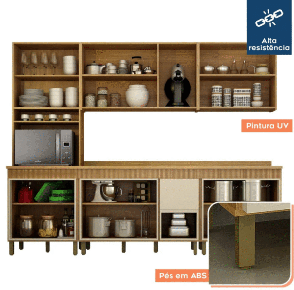 Cozinha Completa 5 Peças Dakota Aéreo Fresado off white - Valdemóveis-Imagem 8