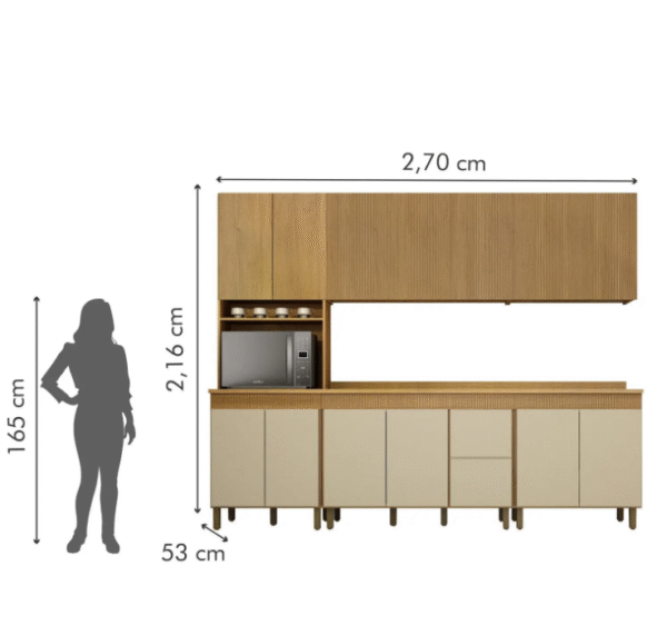 Cozinha Completa 5 Peças Dakota Aéreo Fresado off white - Valdemóveis-Imagem 3