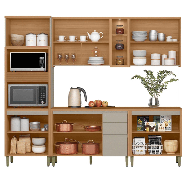 Cozinha 5 Peças Allure Jequitibá/Gris Fosco – LINEA BRASIL-Imagem 2