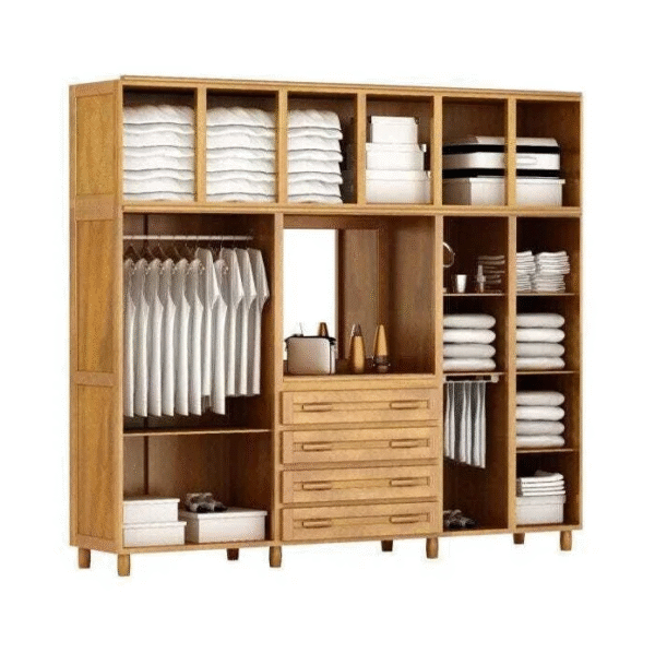 Guarda-roupa 10 Portas 4 Gavetas Freijó Capelinha Madeira Pinus - Cavazotto-Imagem 2