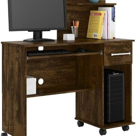 Mesa Escrivaninha Computador Studio Com Gaveta Canela