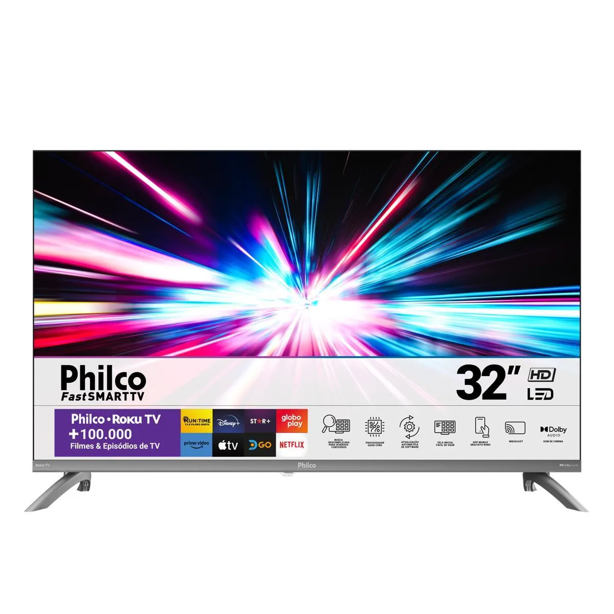Smart TV Philco 32" Fast Smart TV Roku – HD LED