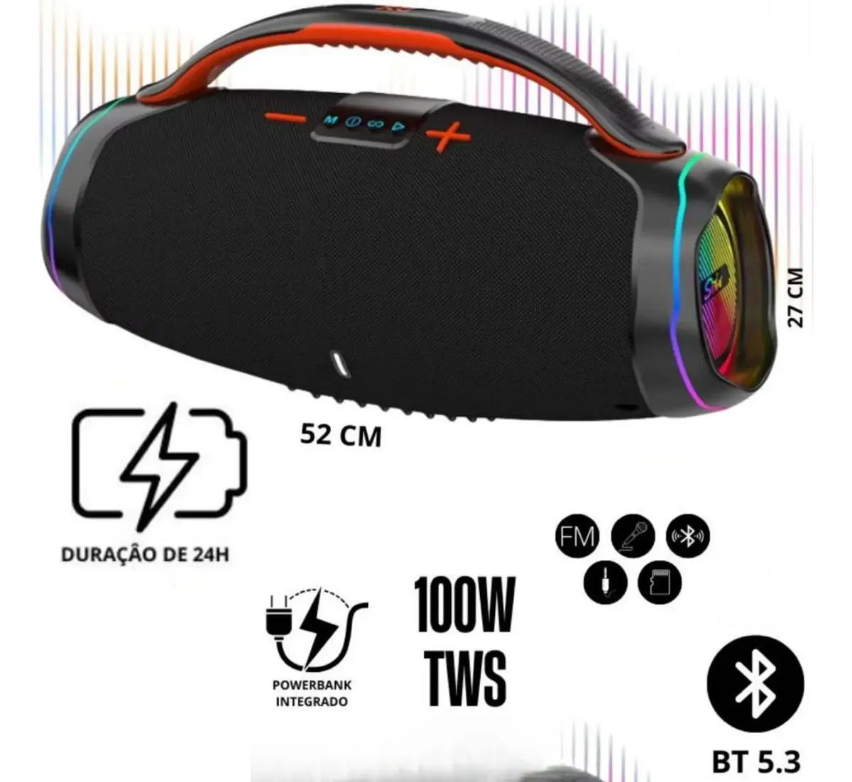 Caixa de Som Bluetooth Portátil-Imagem 2