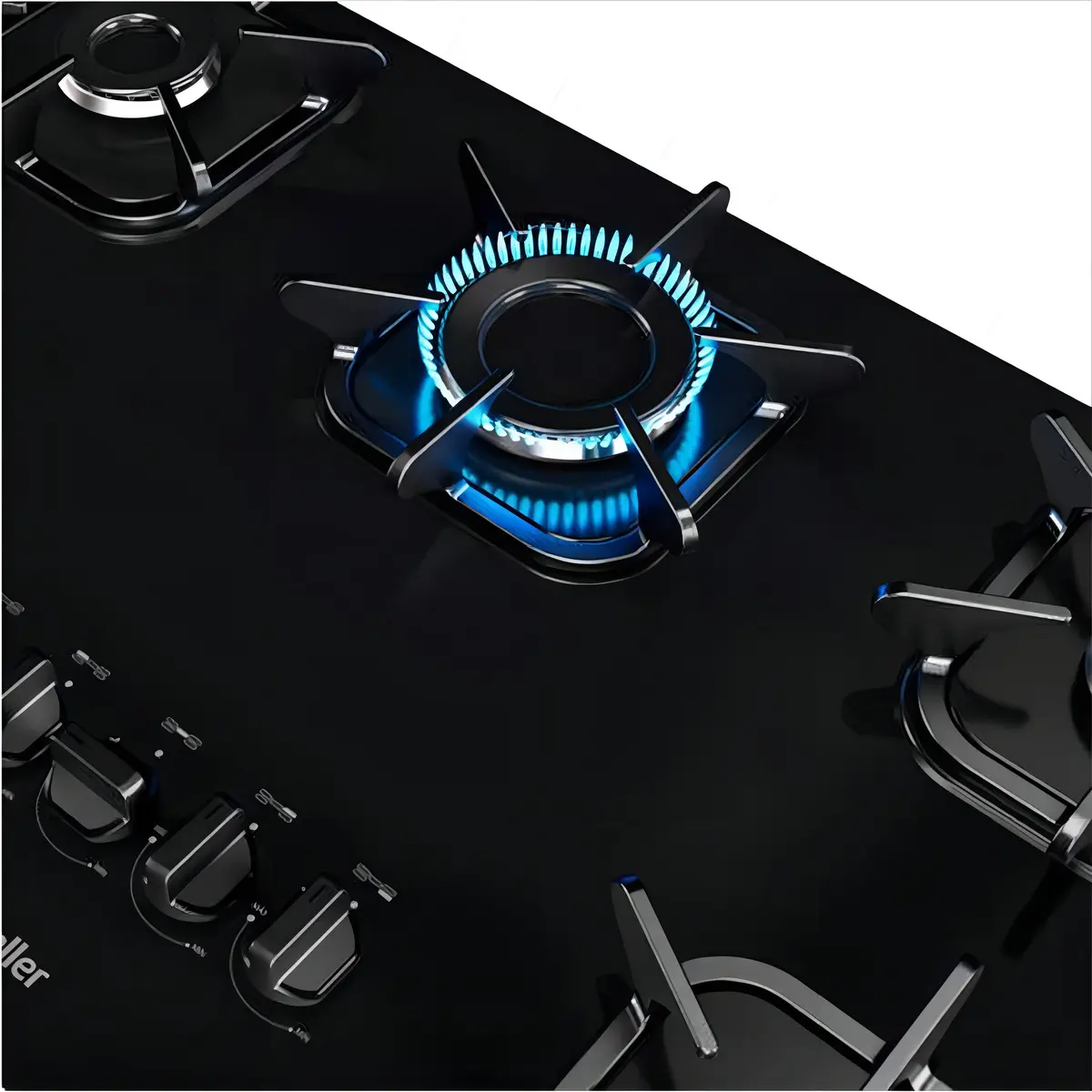 Cooktop Mueller 5 Bocas com Mesa de Vidro Preto-Imagem 3