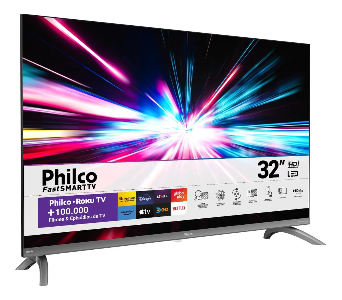 Smart TV Philco 32" Fast Smart TV Roku – HD LED-Imagem 3